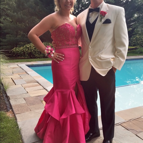 Sherri Hill🌺 Hot Pink Prom Dress💖 - Picture 9 of 14